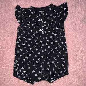 Black with White Hearts and Panda on Back
